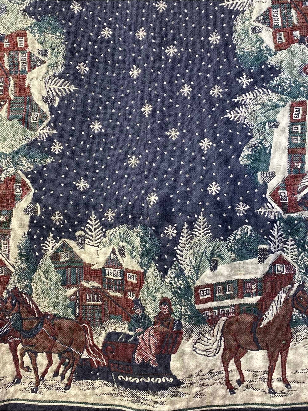 American Sleigh Ride, Christmas Tapestry Throw Blanket, 70 x 50, Goodwin Weavers - Picture 4 of 8
